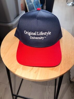 University Two-Tone Navy and Red Baseball Cap